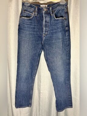 Agolde Riley high rise straight leg crop jeans